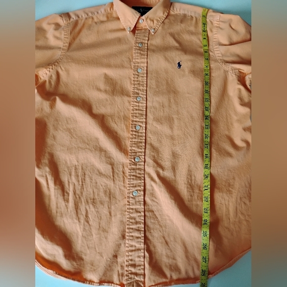 Ralph Lauren Cotton Poplin Button Down Shirt Orange Classic Fit Preppy Size L - Picture 16 of 17